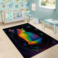 Cat Colorful Christmas Area Rug Xmas Holiday Patterns - Wonder Print Shop