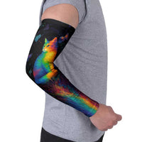 Cat Colorful Christmas Arm Sleeves Xmas Holiday Patterns - Wonder Print Shop