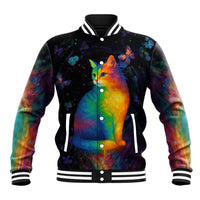Cat Colorful Christmas Baseball Jacket Xmas Holiday Patterns - Wonder Print Shop