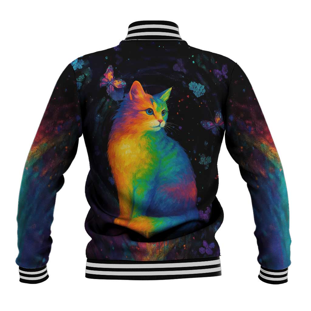 Cat Colorful Christmas Baseball Jacket Xmas Holiday Patterns - Wonder Print Shop