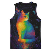 Cat Colorful Christmas Basketball Jersey Xmas Holiday Patterns - Wonder Print Shop