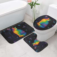 Cat Colorful Christmas Bathroom Set Xmas Holiday Patterns - Wonder Print Shop