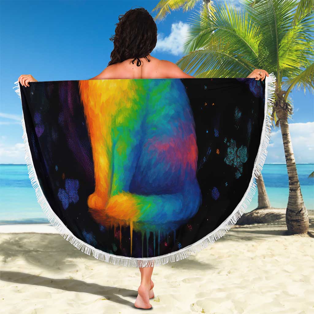 Cat Colorful Christmas Beach Blanket Xmas Holiday Patterns - Wonder Print Shop