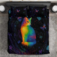 Cat Colorful Christmas Bedding Set Xmas Holiday Patterns - Wonder Print Shop