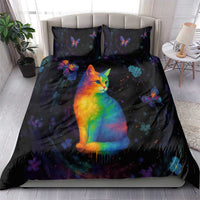 Cat Colorful Christmas Bedding Set Xmas Holiday Patterns - Wonder Print Shop