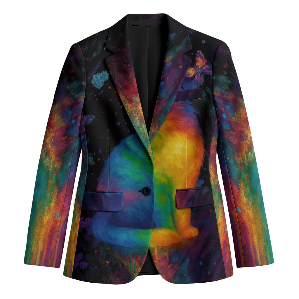 Cat Colorful Christmas Blazer Xmas Holiday Patterns - Wonder Print Shop
