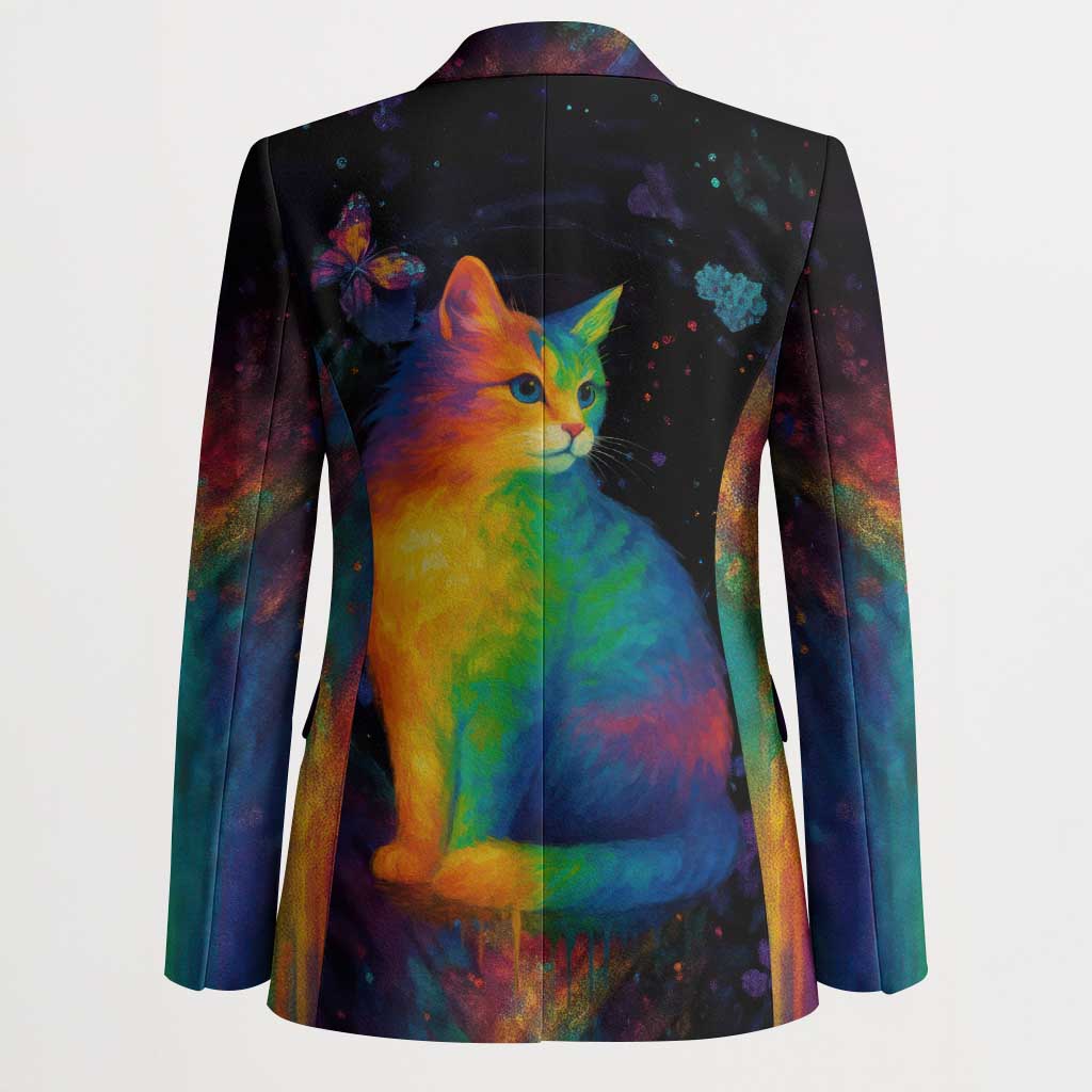 Cat Colorful Christmas Blazer Xmas Holiday Patterns - Wonder Print Shop