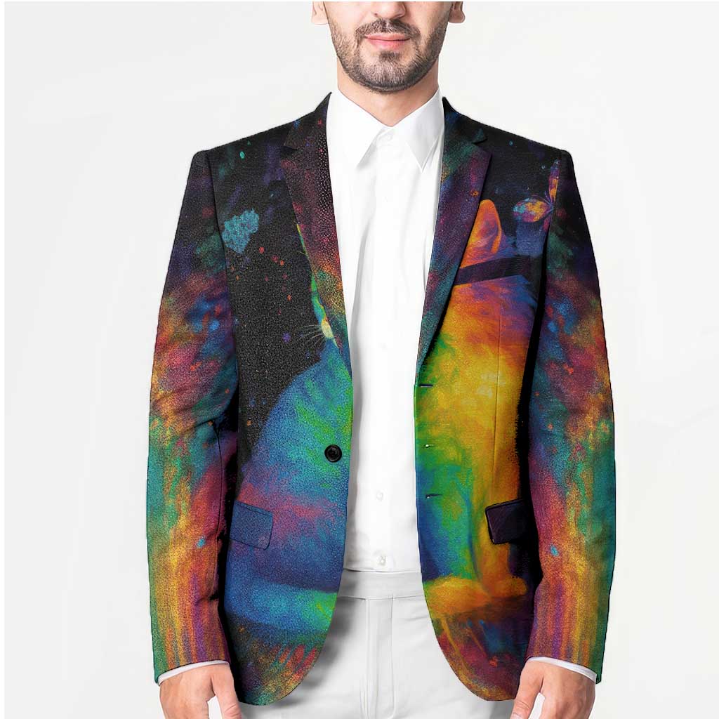 Cat Colorful Christmas Blazer Xmas Holiday Patterns - Wonder Print Shop