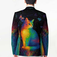 Cat Colorful Christmas Blazer Xmas Holiday Patterns - Wonder Print Shop