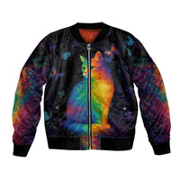 Cat Colorful Christmas Bomber Jacket Xmas Holiday Patterns - Wonder Print Shop