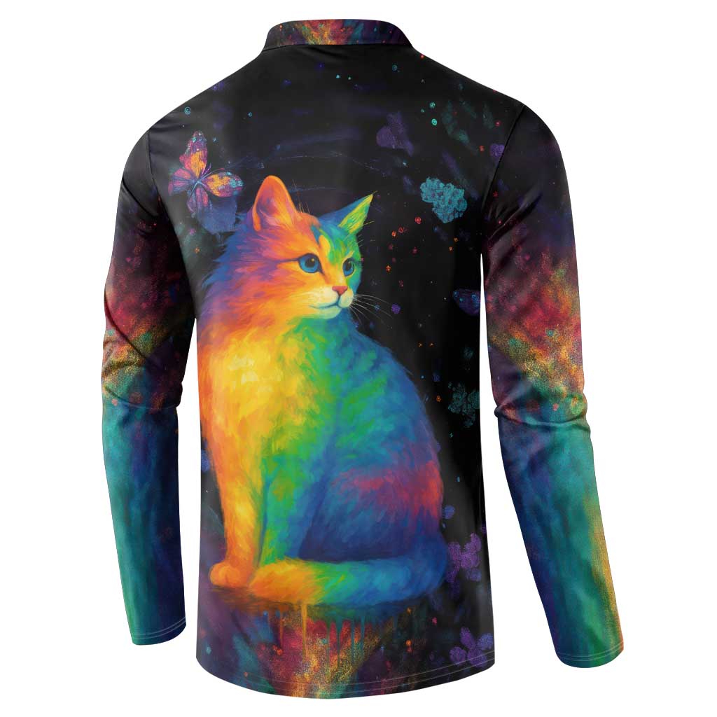 Cat Colorful Christmas Button Sweatshirt Xmas Holiday Patterns - Wonder Print Shop
