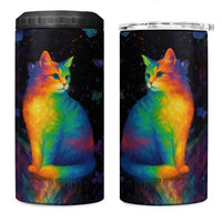 Cat Colorful Christmas 4 in 1 Can Cooler Tumbler Xmas Holiday Patterns - Wonder Print Shop