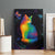 Cat Colorful Christmas Canvas Wall Art Xmas Holiday Patterns - Wonder Print Shop