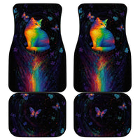 Cat Colorful Christmas Car Mats Xmas Holiday Patterns - Wonder Print Shop