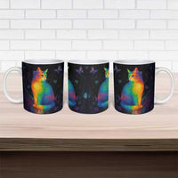 Cat Colorful Christmas Ceramic Mug Xmas Holiday Patterns - Wonder Print Shop