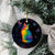 Cat Colorful Christmas Ceramic Ornament Xmas Holiday Patterns - Wonder Print Shop