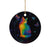 Cat Colorful Christmas Ceramic Ornament Xmas Holiday Patterns - Wonder Print Shop