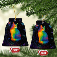 Cat Colorful Christmas Ceramic Ornament Xmas Holiday Patterns - Wonder Print Shop