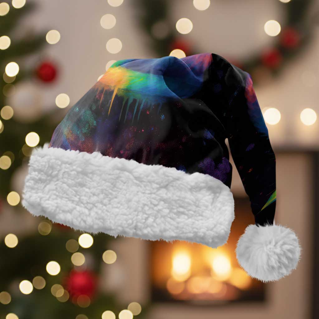 Cat Colorful Christmas Santa Hat Xmas Holiday Patterns - Wonder Print Shop
