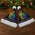 Cat Colorful Christmas Santa Hat Xmas Holiday Patterns - Wonder Print Shop