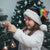 Cat Colorful Christmas Santa Hat Xmas Holiday Patterns - Wonder Print Shop