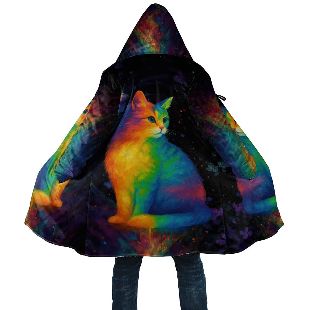 Cat Colorful Christmas Cloak Xmas Holiday Patterns - Wonder Print Shop