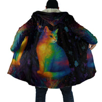 Cat Colorful Christmas Cloak Xmas Holiday Patterns - Wonder Print Shop