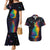 Cat Colorful Christmas Couples Matching Mermaid Dress and Hawaiian Shirt Xmas Holiday Patterns - Wonder Print Shop