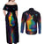 Cat Colorful Christmas Couples Matching Off Shoulder Maxi Dress and Long Sleeve Button Shirt Xmas Holiday Patterns - Wonder Print Shop