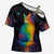 Cat Colorful Christmas Cross Shoulder Shirt Xmas Holiday Patterns - Wonder Print Shop