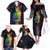 Cat Colorful Christmas Family Matching Off The Shoulder Long Sleeve Dress and Hawaiian Shirt Xmas Holiday Patterns - Wonder Print Shop