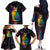 Cat Colorful Christmas Family Matching Off The Shoulder Long Sleeve Dress and Hawaiian Shirt Xmas Holiday Patterns - Wonder Print Shop