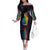 Cat Colorful Christmas Family Matching Off The Shoulder Long Sleeve Dress and Hawaiian Shirt Xmas Holiday Patterns - Wonder Print Shop
