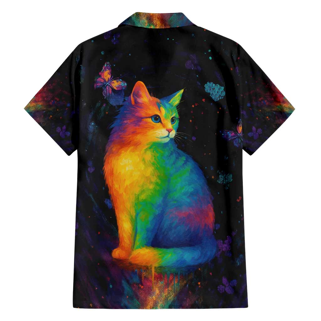 Cat Colorful Christmas Family Matching Off Shoulder Maxi Dress and Hawaiian Shirt Xmas Holiday Patterns - Wonder Print Shop