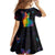 Cat Colorful Christmas Family Matching Off Shoulder Short Dress and Hawaiian Shirt Xmas Holiday Patterns - Wonder Print Shop