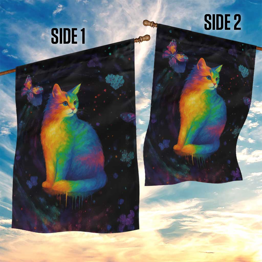 Cat Colorful Christmas Garden Flag Xmas Holiday Patterns - Wonder Print Shop