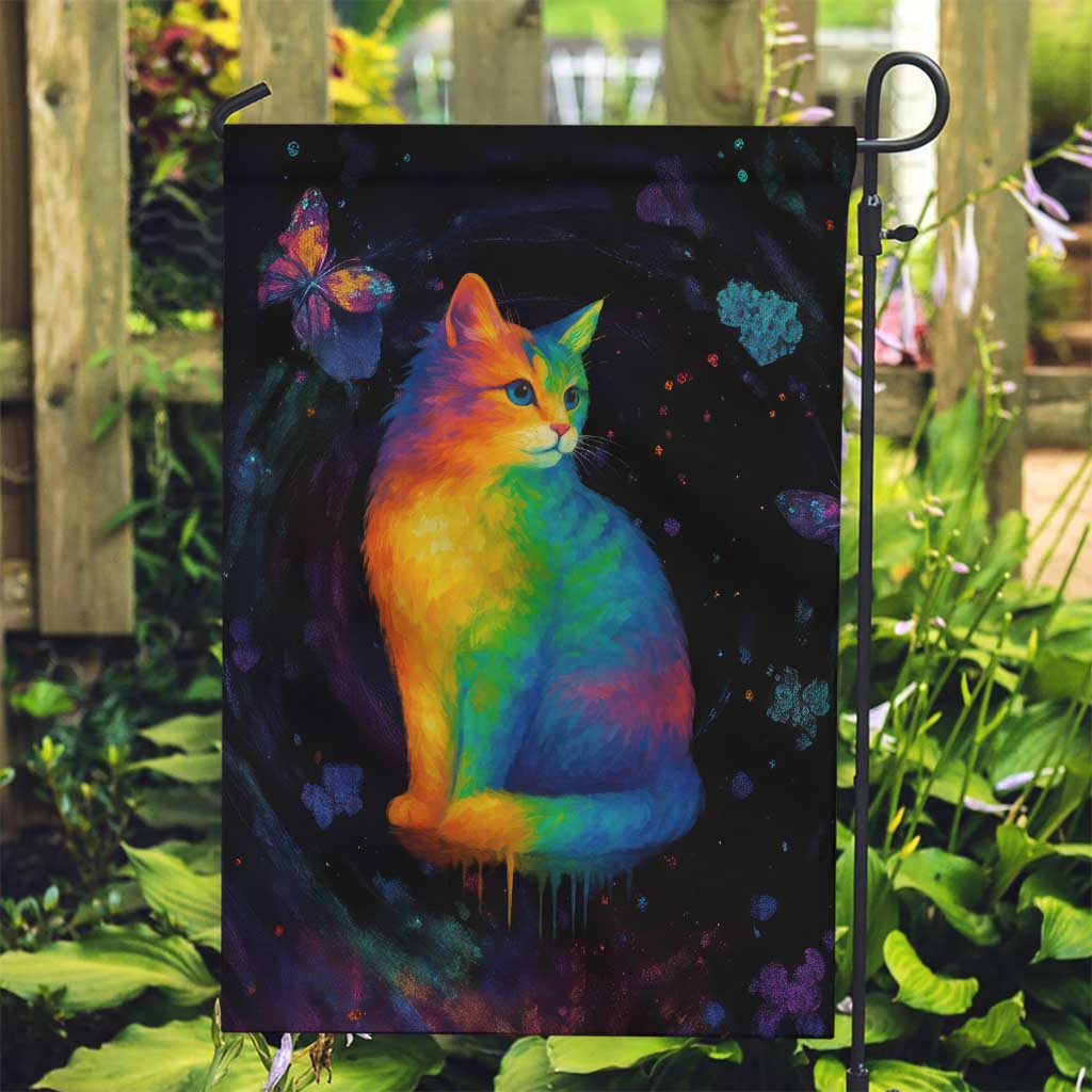 Cat Colorful Christmas Garden Flag Xmas Holiday Patterns - Wonder Print Shop