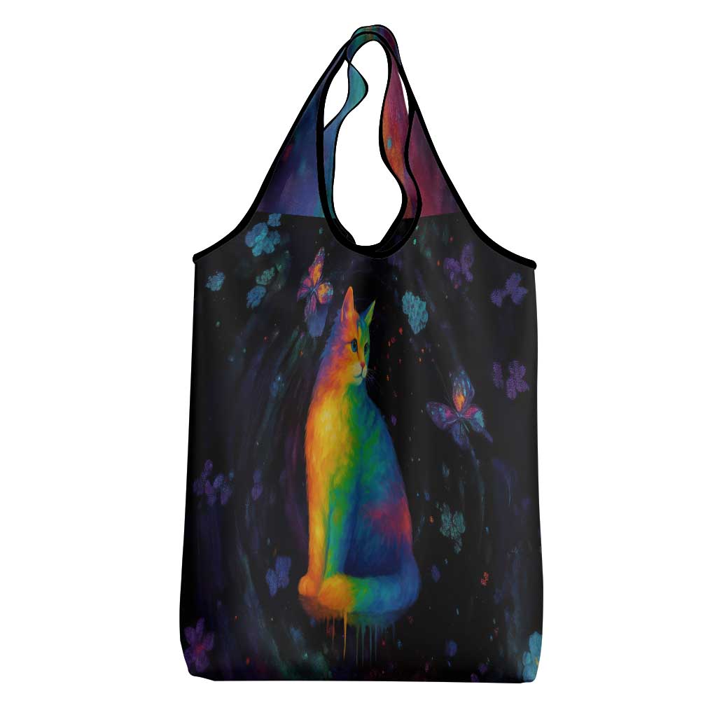 Cat Colorful Christmas Grocery Bag Xmas Holiday Patterns - Wonder Print Shop