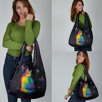Cat Colorful Christmas Grocery Bag Xmas Holiday Patterns - Wonder Print Shop