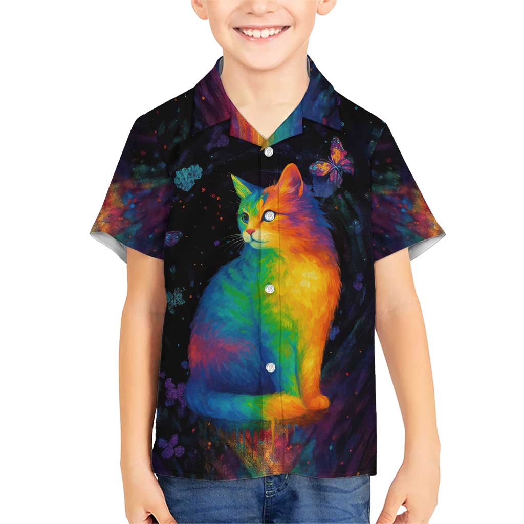 Cat Colorful Christmas Hawaiian Shirt Xmas Holiday Patterns - Wonder Print Shop