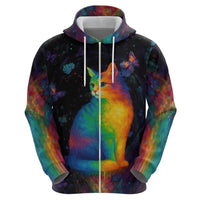 Cat Colorful Christmas Hoodie Xmas Holiday Patterns - Wonder Print Shop