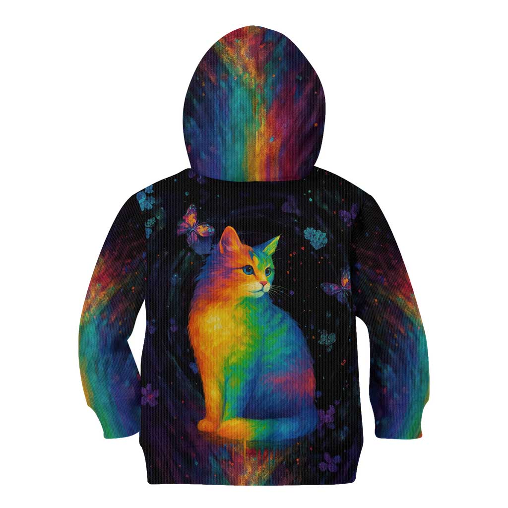 Cat Colorful Christmas Kid Hoodie Xmas Holiday Patterns - Wonder Print Shop