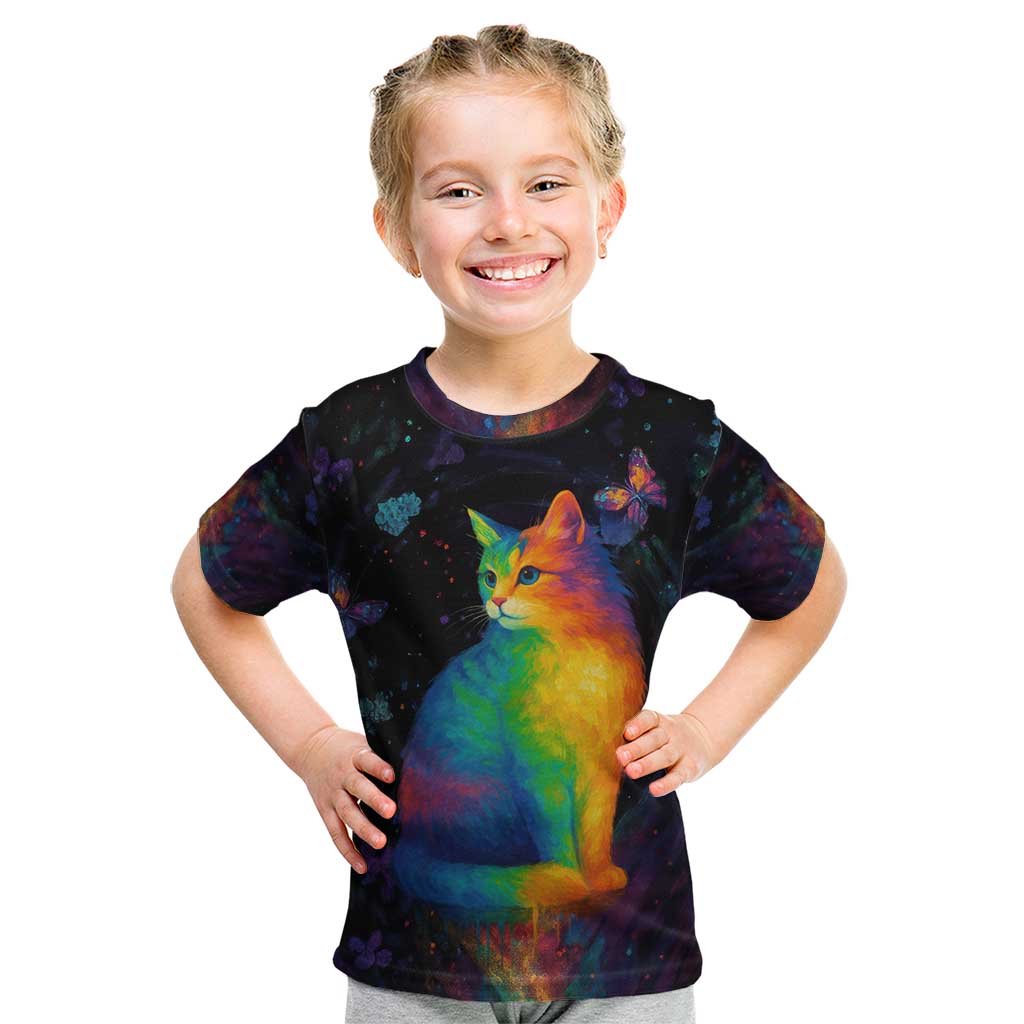 Cat Colorful Christmas Kid T Shirt Xmas Holiday Patterns - Wonder Print Shop