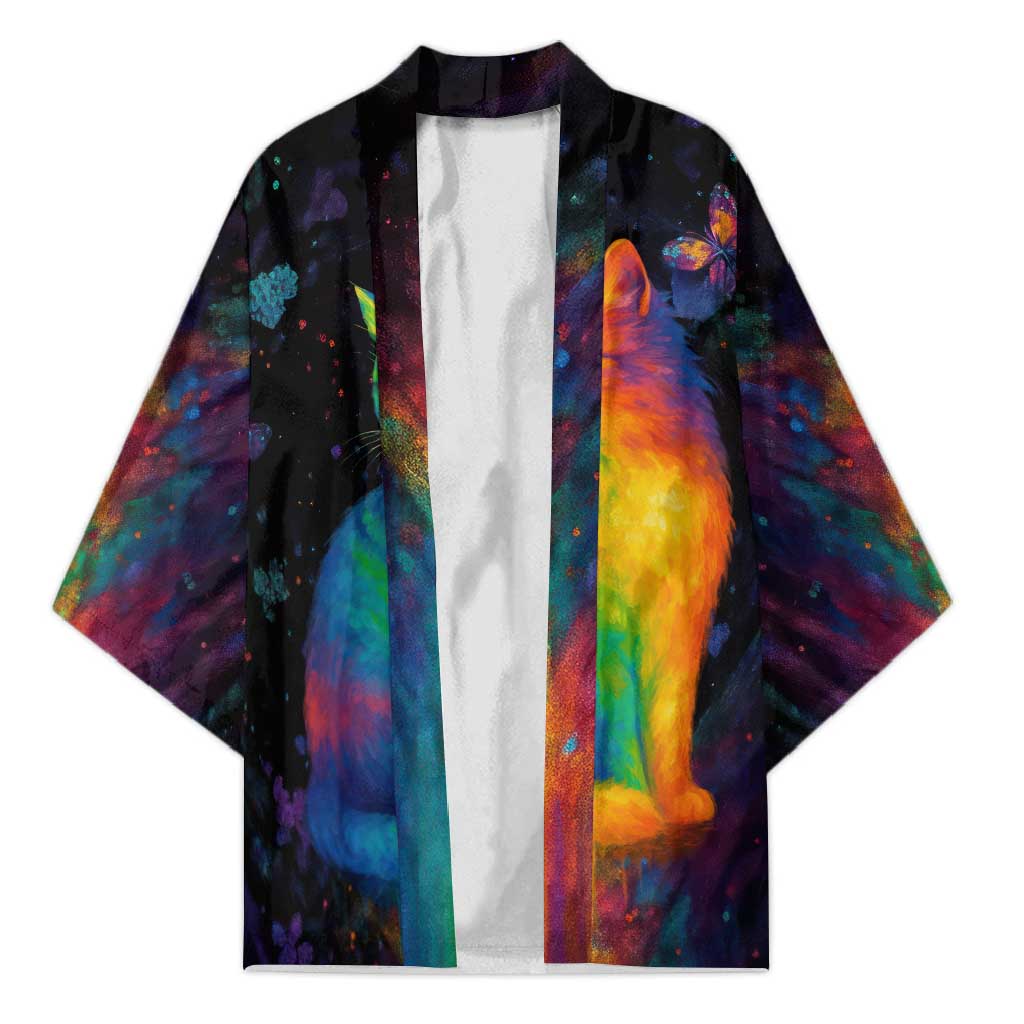 Cat Colorful Christmas Kimono Xmas Holiday Patterns - Wonder Print Shop