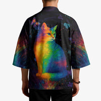 Cat Colorful Christmas Kimono Xmas Holiday Patterns - Wonder Print Shop