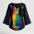 Cat Colorful Christmas Kimono Sleeve Blouse Xmas Holiday Patterns - Wonder Print Shop