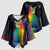 Cat Colorful Christmas Kimono Sleeve Blouse Xmas Holiday Patterns - Wonder Print Shop