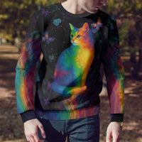 Cat Colorful Christmas Ugly Christmas Sweater Xmas Holiday Patterns - Wonder Print Shop