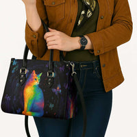 Cat Colorful Christmas Leather Bag Xmas Holiday Patterns - Wonder Print Shop