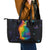 Cat Colorful Christmas Leather Tote Bag Xmas Holiday Patterns - Wonder Print Shop